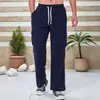 Otoño 2025 Pantalones Casuales Transfronterizos de Pana para Hombre Pantalones Casuales Transpirables de Pierna Ancha Multibolsillos Rectos