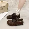 Versátiles, transpirables, diseño de patchwork estampado de leopardo, nuevos Rad suela blanda 2026 Zapatos casuales estilo americano, ligeros, retro, planos, con cordones, para mujer