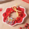 Collar para Mascotas para Otoño e Invierno, Bufanda de Hilo Festiva y de la Suerte para Perros y Gatos, Pañuelo Triangular para Comer, Babero Tejido de Año Nuevo