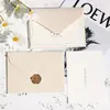Sobres y papelería de textura de lino simple, cartas de amor vintage, papel kraft engrosado, papel especial para invitaciones y postales, cera para sellar y papelería