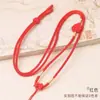 Cordón de Jade Dorado Tejido a Mano Ajustable de 2 mm para Hombres y Mujeres Colgante de Jade Hojas