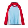 Camiseta Base de Ciclismo al Aire Libre de Verano, Secado Rápido, Bloqueo de Color, Malla Transpirable, Manga Larga con Capucha para Hombres y Mujeres 12142