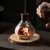 Pequeño quemador de incienso decorativo con patrones antiguos, cerámica rústica, para crear ambiente, adecuado para quemar madera sagrada, cedro y salvia