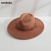 Sombreros de Jazz de Otoño e Invierno para Mujer, Sombreros de Lana para Hombre, Sombreros de Fieltro de Ala Ancha, Sombreros de Ala Ancha, Sombreros Retro Británicos