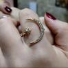 Hecheng deseja que o AliExpress venda transfronteiriça estrelas e lua micro-incrustado anel de diamante quebrado feminino anel fábrica outlet