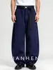 Pantalones de pierna ancha con cintura elástica, drapeados, de corte limpio, con hebilla, hasta el suelo, de alta costura para hombre Jian Heng