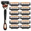 Maquinilla de afeitar manual con cuchillas de cinco capas, adecuada para todo tipo de maquinillas, con un cabezal de cuchilla de acero inoxidable resistente a los arañazos, de estilo antiguo, compatible con Gillette y otras marcas