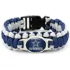 Cuerda de Mano Tejida a Mano para Hombre Comercio Electrónico Transfronterizo Atletas de Equipo Europeo y Americano 32 Equipos de Fútbol de la NFL Pulseras de Paracord