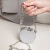 2024 Mini Bolsa Transversal Acrílica Espelhada Full Diamond Dupla Face Versátil Acessório de Maquiagem Decoração de Strass em Formato de Coração
