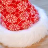 Chapéu de Natal Novo Transfronteiriço Papai Noel Listrado Xadrez Adorno para Cabeça Crianças do Jardim de Infância Chapéu de Floco de Neve Decoração
