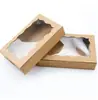 Caja Rectangular de Papel Kraft con Ventana, Caja para Empaque de Dulces, Macarons, Postres, Caja para Pastel de Boda/Fiesta, Caja de Regalo