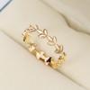 Cao Shi deseo venta caliente transfronteriza Nuevo Anillo de hoja de vid de árbol de oro rosa de moda Celebridad de Internet ins anillo apilado
