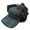 Gorra Unisex de Invierno Gruesa y Cálida con Orejeras de Piel Sintética a Cuadros Dongdaemun Coreana Estilo Lei Feng, Béisbol, Aviador
