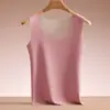 Chaleco Cálido para Mujer 2025 Nuevo Estilo con Cachemira Engrosada y Camisola de Seda Capa Base para Otoño e Invierno