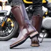 Botas de Otoño Botas Altas de Caballero Botines Chelsea para Hombre Piel Genuina Terciopelo de Invierno Botas para Montar a Caballo y Motocicleta para Hombre