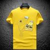 Camiseta de Verão Masculina Estação Europeia Tendência Indústria Pesada Hot Drilling Tamanho Grande Manga Curta Masculina Algodão Fino Camiseta de Meia Manga