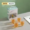 Juego de Vajilla de Vidrio Estética Geométrica con Logo Imprimible Juego de Cinco Piezas Bol para Ensalada Millennium Juego de Dos Piezas Taza para Regalo