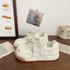 Zapatos Blancos Gruesos Feos para Deporte de Mujer 2025 Otoño Nuevo Chic Diseño de Nicho de Caña Baja Versátiles Zapatillas Forrest Gump