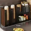 Caja de almacenamiento para vasos desechables, estante de vasos para aparador de escritorio, portavasos para bar de agua y té de leche, soporte multifuncional para vasos de papel