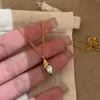 Colar Popular de Concha Dourada com Zircônia do Xiaohongshu para Mulheres, Corrente de Clavícula Versátil de Luxo Leve de Nicho Tendência