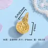 Plata Pura 999 Campana Doble Cara Chapada en Oro Calavera Colgante Pulsera DIY Hecha a Mano Colgante Adorno Colgante Joyería para Pendientes Venta al por Mayor