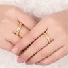 Anel banhado a ouro de amor de ano novo coreano para homens e mulheres, doce casal concêntrico, anel banhado a ouro do Vietnã, joias