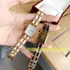 Estilo Tweed Reloj de Cubo de Azúcar de Segunda Mano Correa Trenzada Negra Dorada Moda Retro Reloj de Cuarzo Reloj de Segunda Mano Reloj Danaleno