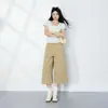 Pantalones de Jean Caqui Anchos Sueltos de Cintura Alta Estilo Retro Americano de Moda Nueva Primavera 2026 Versátiles Cortos