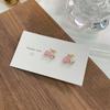 Nuevos Pendientes de Plata S925 con Aguja Diseño Nicho Lujo Ligero Corazón de Amor Rosa Durazno Sin Agujeros en las Orejas Femenino B773