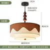 Luminária de teto de quarto vintage estilo francês, novo design de feijão mágico moderno de meados do século, iluminação atmosférica para sala de estudo, luminárias de madeira maciça e tecido estampado, arte em ferro
