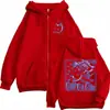 Sudadera con cremallera de doble cara impresa Dan Dan Turbo Abuela Estilo Manga Japonesa Sudadera con cremallera para Hombre