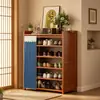 Zapatero simple elevado, mueble integrado para la entrada, estante de almacenamiento multicapa a prueba de polvo para uso doméstico, zapatero de gran capacidad para dormitorio