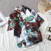 Nueva Camisa Floral Manga Corta Hombre Holgada Estudiante Moderna Camisa Floral Pareja Chaqueta Playa Delgada Hawaiana Verano