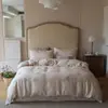 Conjunto de Quatro Peças de Seda Gelada de Verão 2026 Novo Conjunto de Quatro Peças de Cama Refrescante de Tencel Capa de Edredom Lençol de Cama Roupa de Cama Floral