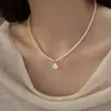 Collar tipo gargantilla de perlas de nácar natural para mujer 2026 Nuevo modelo Lujo ligero Nicho Accesorios de collar de perlas pequeñas para mujer