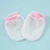 Guantes Pequeños de Malla Anti-Rayaduras para Bebé Verano Delgados Transpirables Frescos Alta Elasticidad Cordón Encaje Guantes Ajustables para Bebé