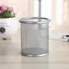 Porta-canetas de metal com malha oca criativa para unhas, pendurado, multifuncional, moda estudantil da Coreia do Sul, armazenamento de mesa, material de escritório