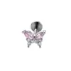 Henson Zirconia Microincrustada Minimalista Mariposa Cartílago de Oreja Stud F136 Aleación de Titanio Rosca Interna Tornillo Joyería Piercing Pendiente