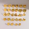 Pendientes de Acero Inoxidable Versátiles de Moda con Corazón de Lava de Oro de 18K Clavijas Irregulares en Forma de Corazón para Mujer