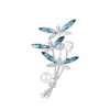 Broche de Libélula de Cristal Azul, Gama Alta, Elegante y Versátil Broche de Perlas para Mujer, Diseño de Lujo Ligero, Pin, Accesorio para Traje