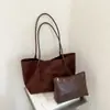 Bolso Retro para Mujer 2026 Nuevo Otoño Meilade Gamuza Estampado de Leopardo Bolso de Hombro Único Bolso Tote de Gran Capacidad para Viajes Diarios