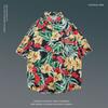 Camisa Floral de Manga Corta de Verano Estilo Japonés Estilo Hong Kong Retro Moderna Holgada para Hombres Playa Hawaiana Parejas