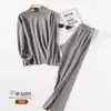 Ropa interior térmica sin costuras de cuello medio para hombre, traje con forro polar, cuello alto juvenil, prenda base, calzoncillos largos, otoño e invierno