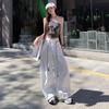 Naranja Infantil # Moda de Verano Blanco Puro Perezoso Pierna Ancha Pantalones Casuales para Mujer, Sueltos Adelgazantes Versátiles Pantalones Cargo Largos hasta el Piso Trendy