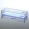 Caja de Almacenamiento de Escritorio, Cajón de Cocina con Compartimentos Integrados, Acrílico Transparente, Forma Rectangular Estrecha, Adecuado para Cosméticos y Estaciones de Trabajo