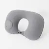 Almohada de Felpa en Forma de U, Almohada Cervical Portátil para Viaje con Logo Personalizable, Almohada Inflable a Presión en Forma de U, Almohada para Avión, Almohada Inflable de Almacenamiento