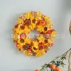 Amazon Acción de Gracias Corona de Flores Artificiales Festival de la Cosecha Calabaza Corona Decorativa Hoja de Arce Artificial Baya Corona de Otoño