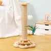 Tabla Rascadora de Sisal para Gatos, Estructura para Trepar Gatos, Cama para Gatos Todo en Uno, Duradero y No Suelta Pelo, Tamaño Pequeño para Uso en Casa, Ahorra Espacio, Juguete Giratorio de Bola de Sisal