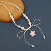 Colar de Maçã de Cerâmica Jingdezhen Colar Borboleta Dopamina Personalidade Fresca Feminina Moda Versátil Colar Venda por Atacado