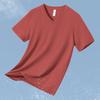 Camiseta Modal Seda de Hielo para Hombre de Manga Corta con Cuello en V Top de Secado Rápido Fresco Manga Corta Antibacteriana Antiácaros Camiseta Interior Camiseta